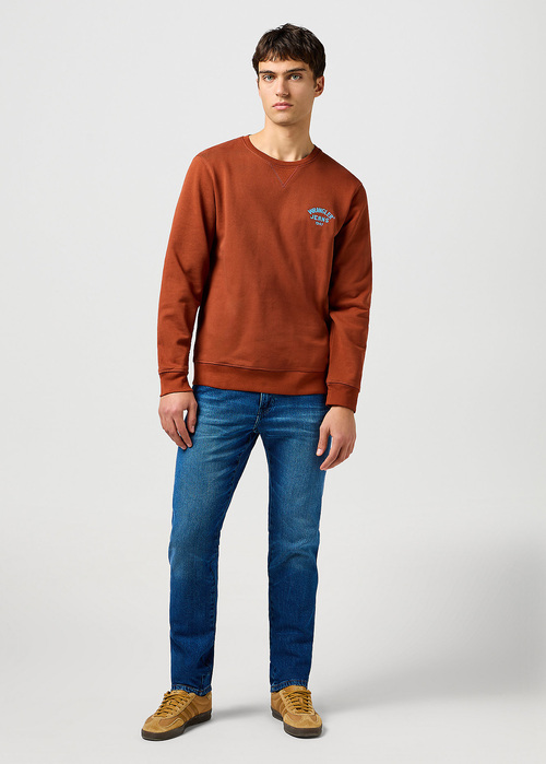 Mska Bluza Wrangler Small Logo Crew Paprika - 112364093
