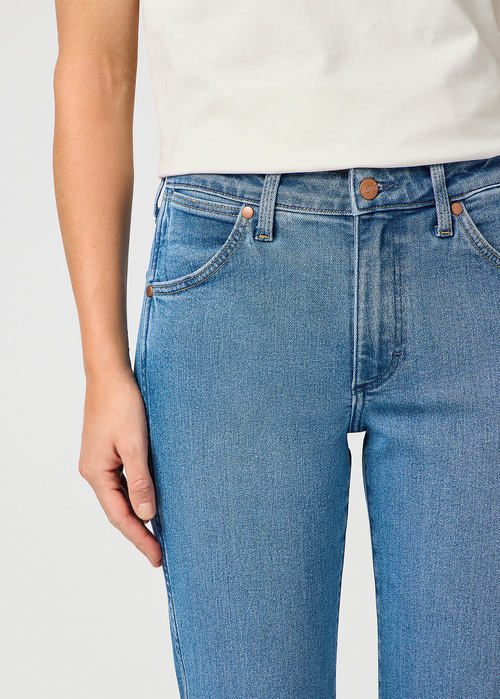 Damskie Spodnie Dzinsowe Wrangler Piper Velvet Sky - 112364511