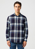 Meska Koszula Materialowe Wrangler One Pocket Shirt Large Indigo Plain Check - 112362898