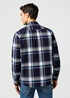 Meska Koszula Materialowe Wrangler One Pocket Shirt Large Indigo Plain Check - 112362898