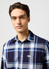 Meska Koszula Materialowe Wrangler One Pocket Shirt Large Indigo Plain Check - 112362898