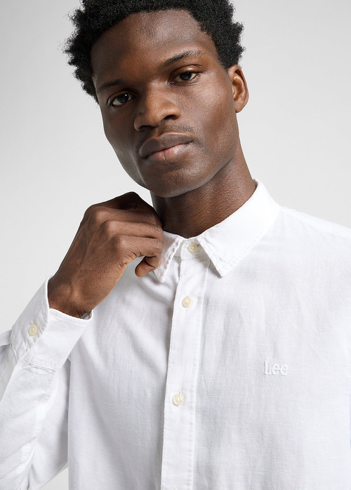 Mska Koszula Materiaowe Lee Patch Shirt Bright White - 112364230