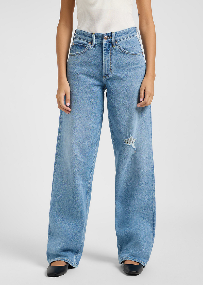 Damskie Spodnie Dzinsowe Lee Rider Blue Koi - 112365089