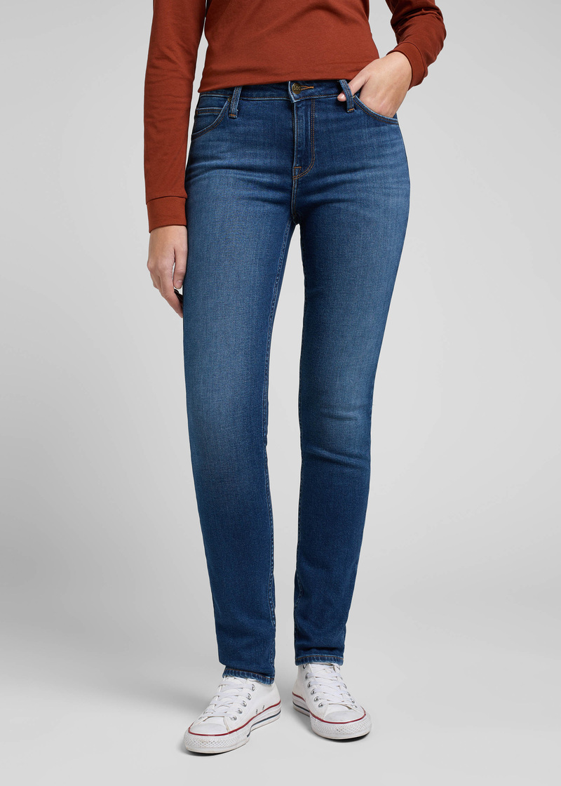 Damskie Spodnie Dzinsowe Lee Elly Mid Town Blue - L305VDE06