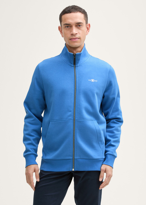 Tom Tailor Sweat Jacket With Stand-up Collar - Sapphire Blue 1045645-11356 