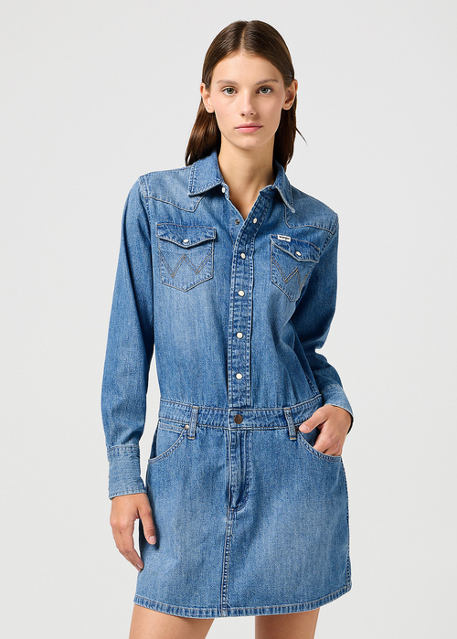 Wrangler Long Sleeve Dress - Ultra Marine 112362610