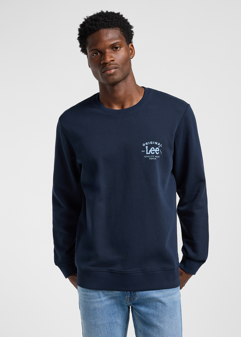 Mska Bluza Lee Crew Sweatshirt Rivet Navy - 112364562