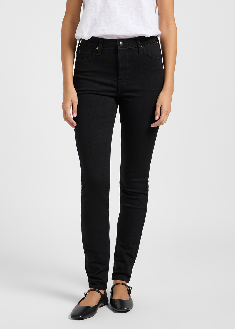 Damskie Spodnie Dinsowe Lee Scarlett High Black Rinse - 112363446