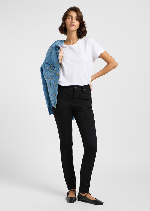 Damskie Spodnie Dinsowe Lee Scarlett High Black Rinse - 112363446