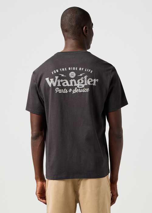 Meski T Shirt Wrangler Graphic Tee Faded Black - 112362366
