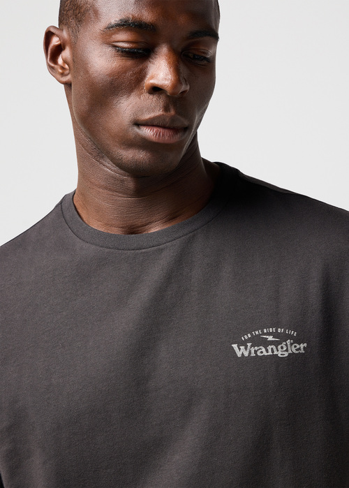 Meski T Shirt Wrangler Graphic Tee Faded Black - 112362366
