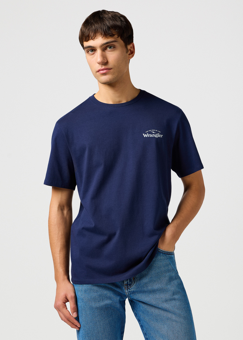 Meski T Shirt Wrangler Graphic Tee Navy - 112362367