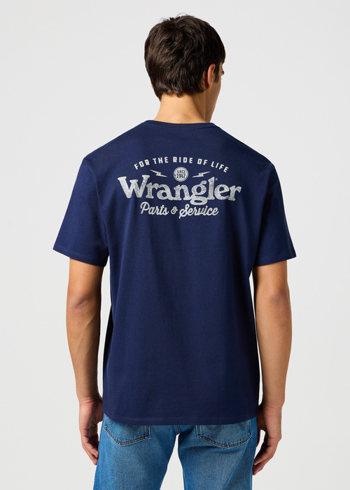 Meski T Shirt Wrangler Graphic Tee Navy - 112362367