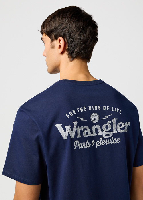 Meski T Shirt Wrangler Graphic Tee Navy - 112362367