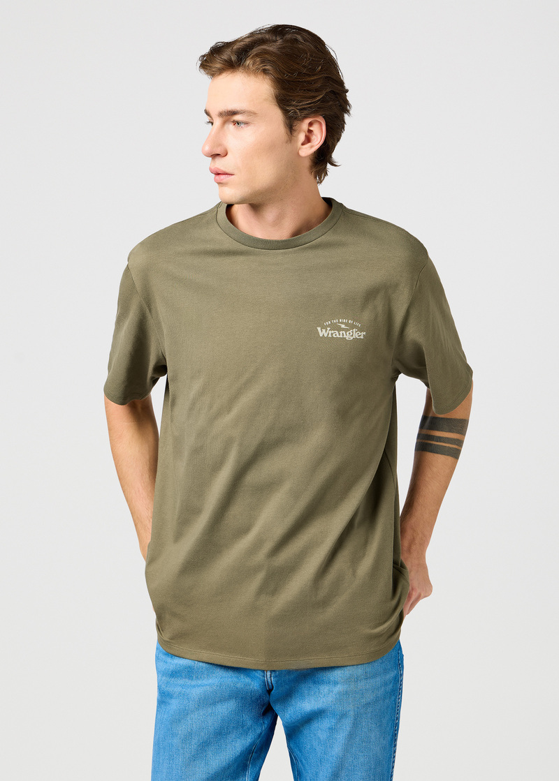 Meski T Shirt Wrangler Graphic Tee Dusty Olive - 112362368