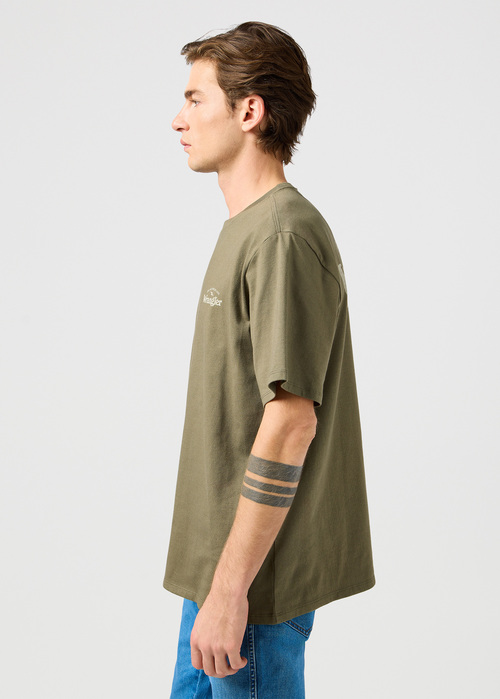 Meski T Shirt Wrangler Graphic Tee Dusty Olive - 112362368