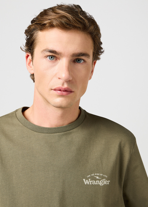 Meski T Shirt Wrangler Graphic Tee Dusty Olive - 112362368