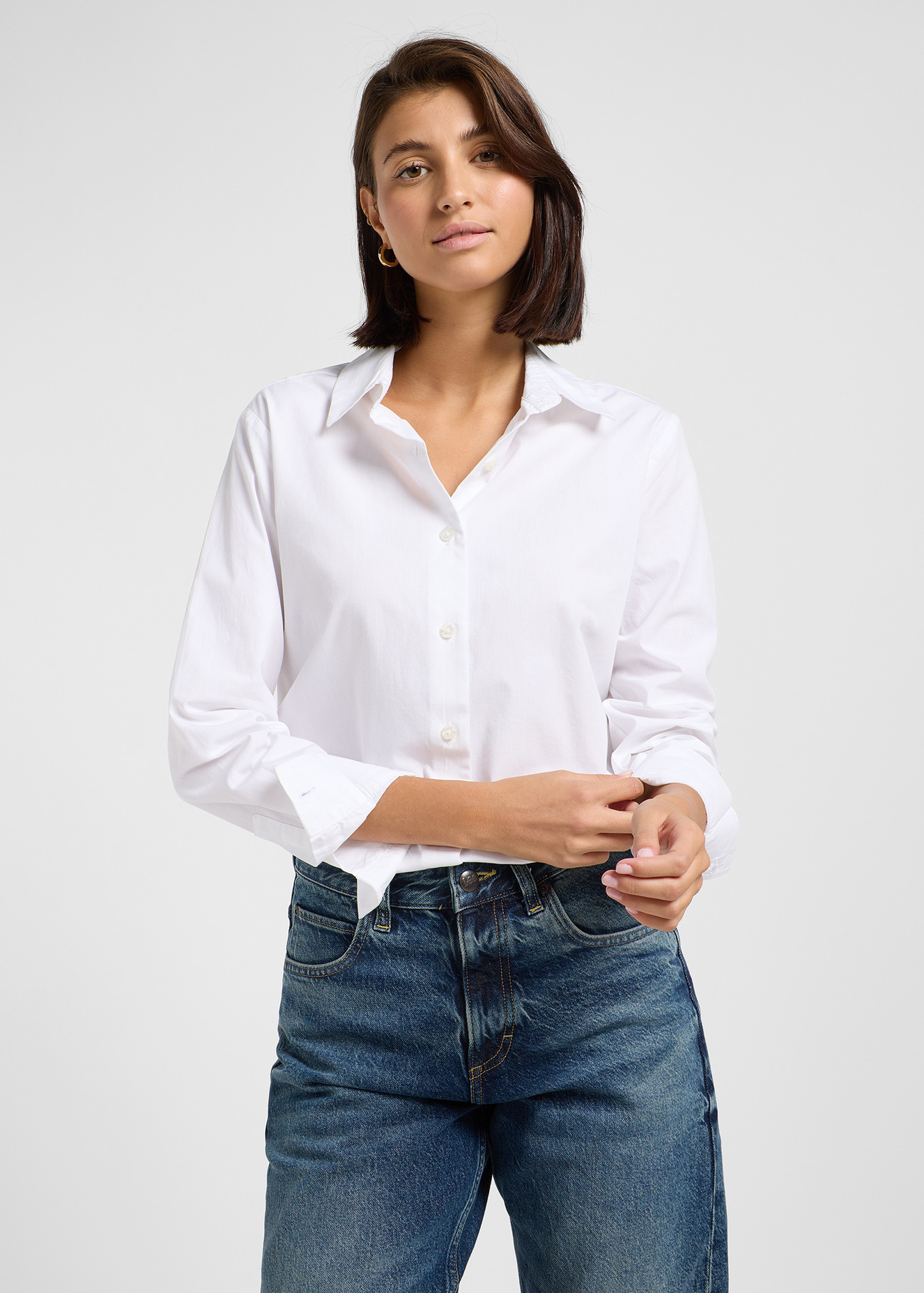 Damska Koszula Materialowa Lee Pocketless Shirt Bright White - 112363427