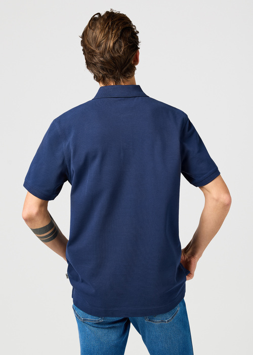 Mska Koszulka Polo Wrangler Polo Shirt Black Iris - 112362388