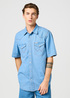 Meska Koszula Dzinsowe Wrangler Short Sleeve Western Shirt Bright Light - 112362375