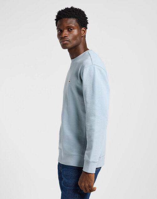 Meska Bluza Lee Patch Crew Sweatshirt Concrete Gray - 112363879