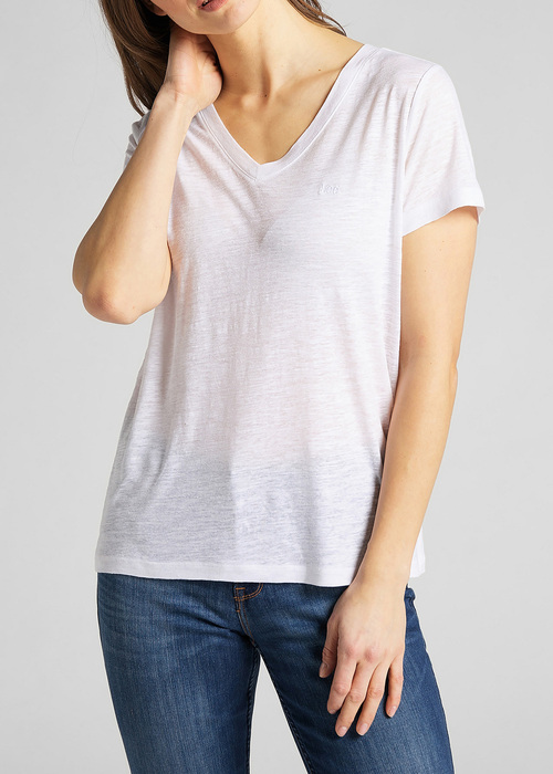 Lee V Neck Tee - Bright White L41JENLJ 112108997