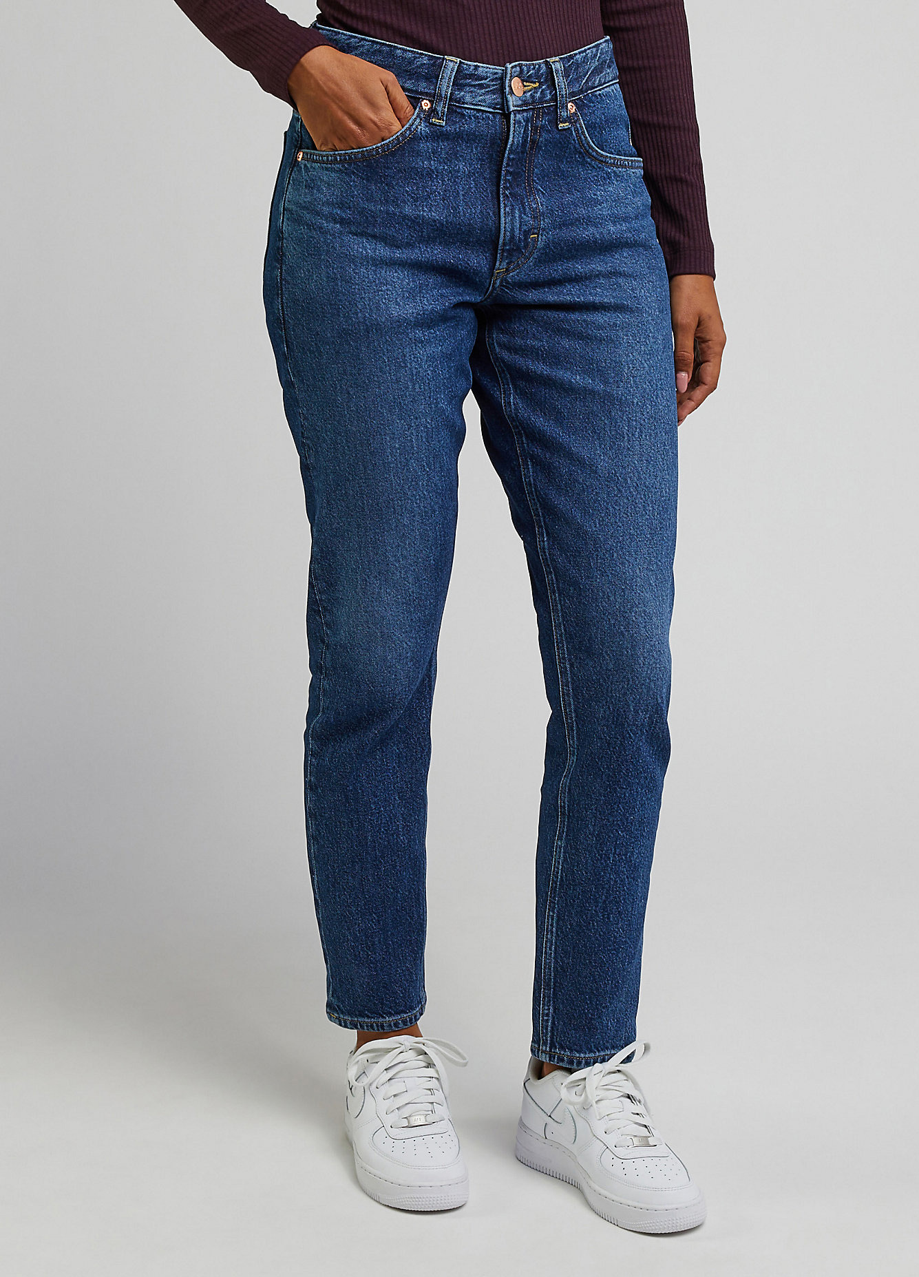 Damskie Spodnie Dzinsowe Lee Rider Indigo Revival - L34XHGE81