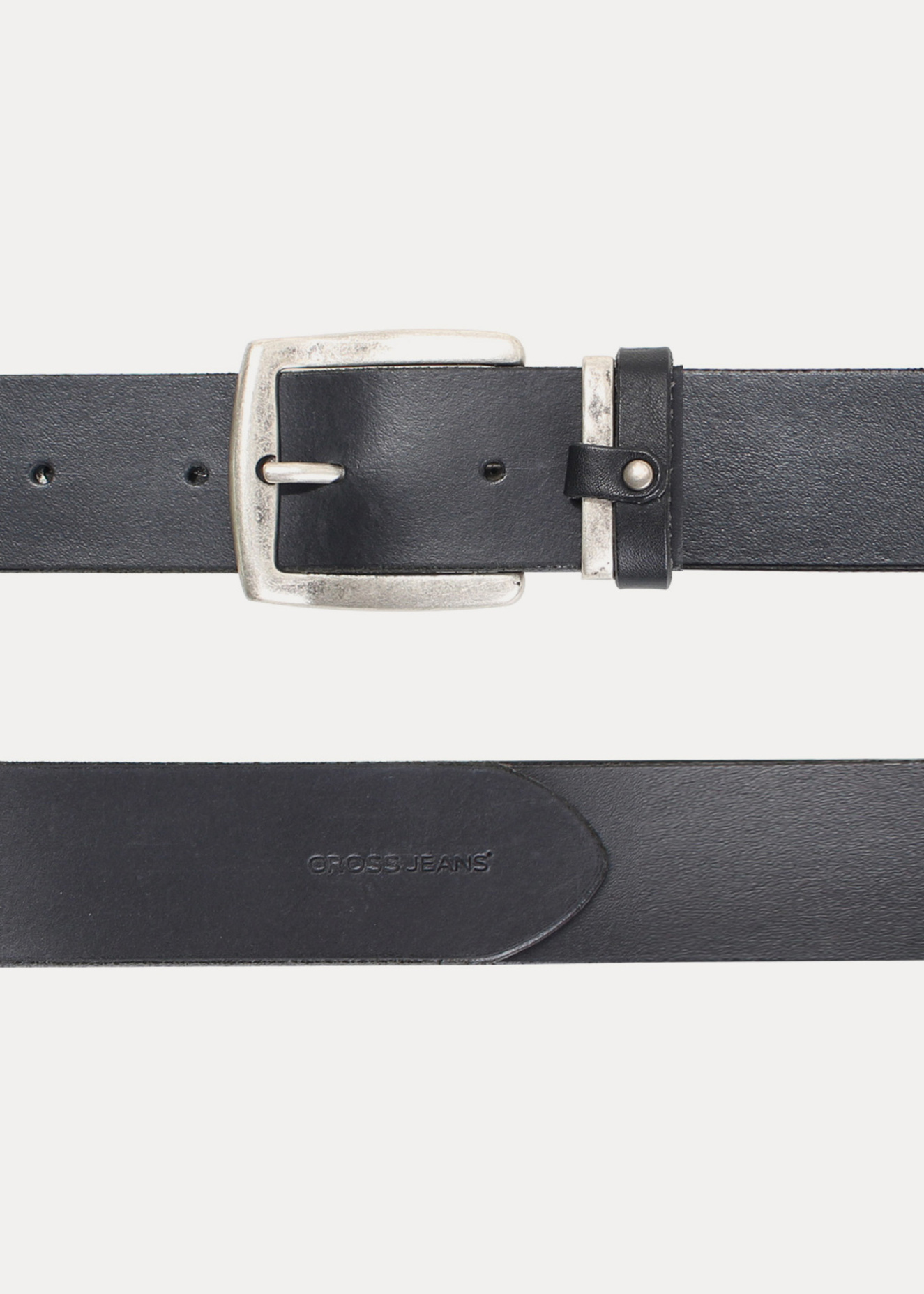 Pasek Meski Cross Jeans Leather Belt Black 020 - 0440K-020