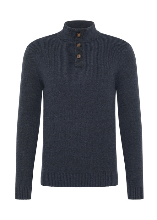 Mska Bluza Mustang Emil H Henley Navy Blazer - 1013062-5324