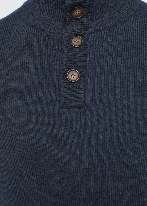 Meska Bluza Mustang Emil H Henley Navy Blazer - 1013062-5324