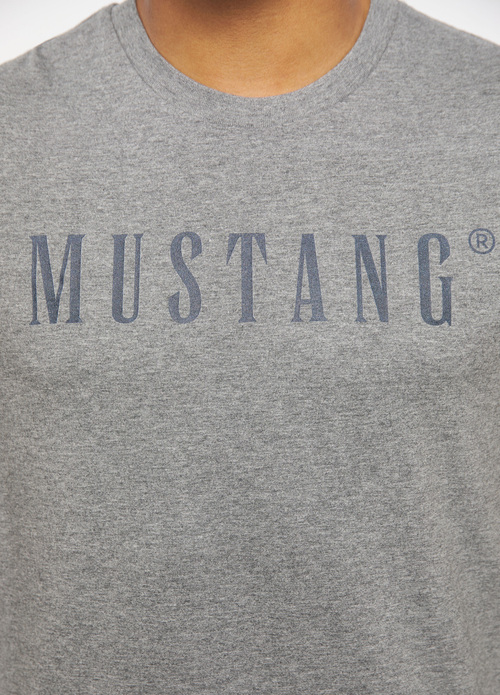 Meski T Shirt Mustang Alex C Logo Tee Light Grey Melange - 1013221-4140