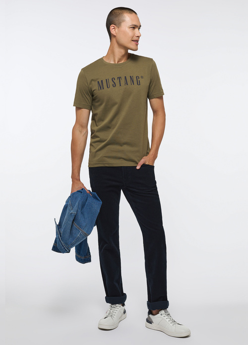 Mski T Shirt Mustang Alex C Logo Tee Burnt Olive - 1013221-6358