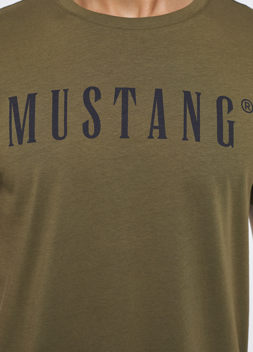 Mski T Shirt Mustang Alex C Logo Tee Burnt Olive - 1013221-6358