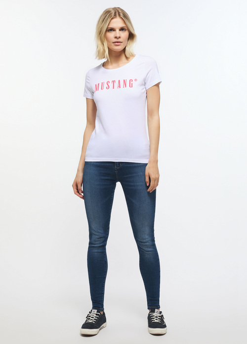 Damski T Shirt Mustang Alina C Logo Tee General White - 1013222-2045