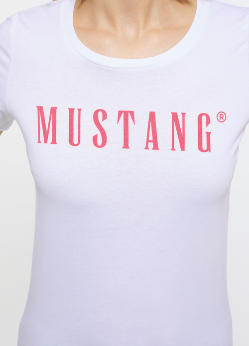 Damski T Shirt Mustang Alina C Logo Tee General White - 1013222-2045