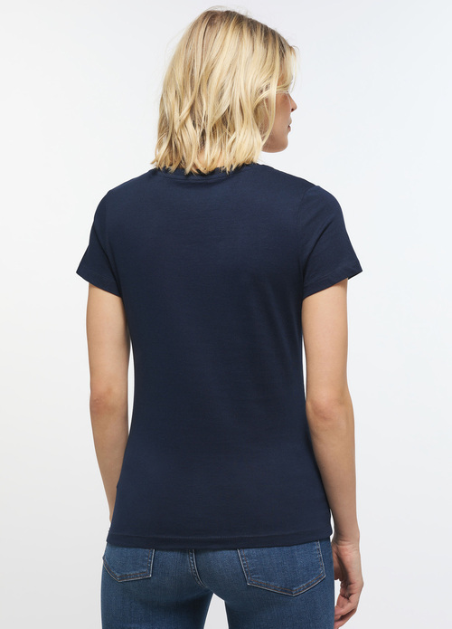 Damski T Shirt Mustang Alina C Logo Tee Blue Nights - 1013222-4085