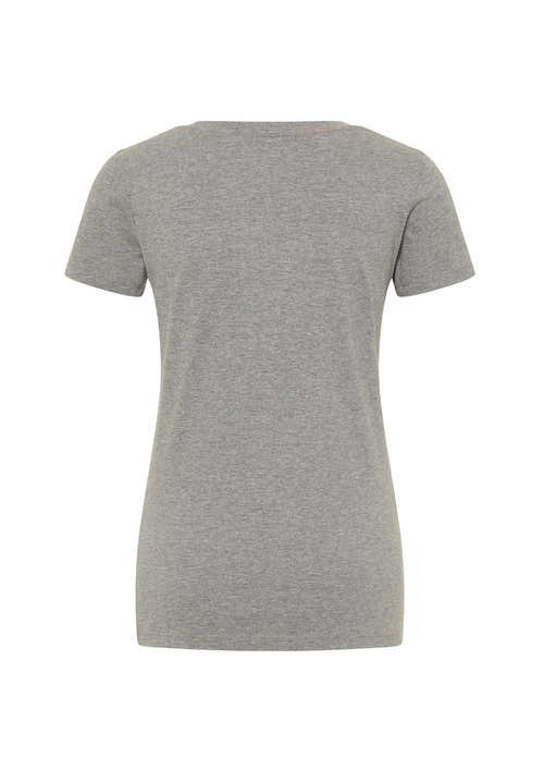 Damski T Shirt Mustang Alina C Logo Tee Light Grey Melange - 1013222-4141