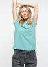 Mustang Alina C Logo Tee Mineral Blue - 1013222-6236 Mustang Alina C Logo Tee Mineral Blue - 1013222-6236