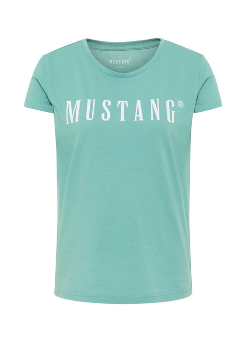 Damski T Shirt Mustang Alina C Logo Tee Mineral Blue - 1013222-6236
