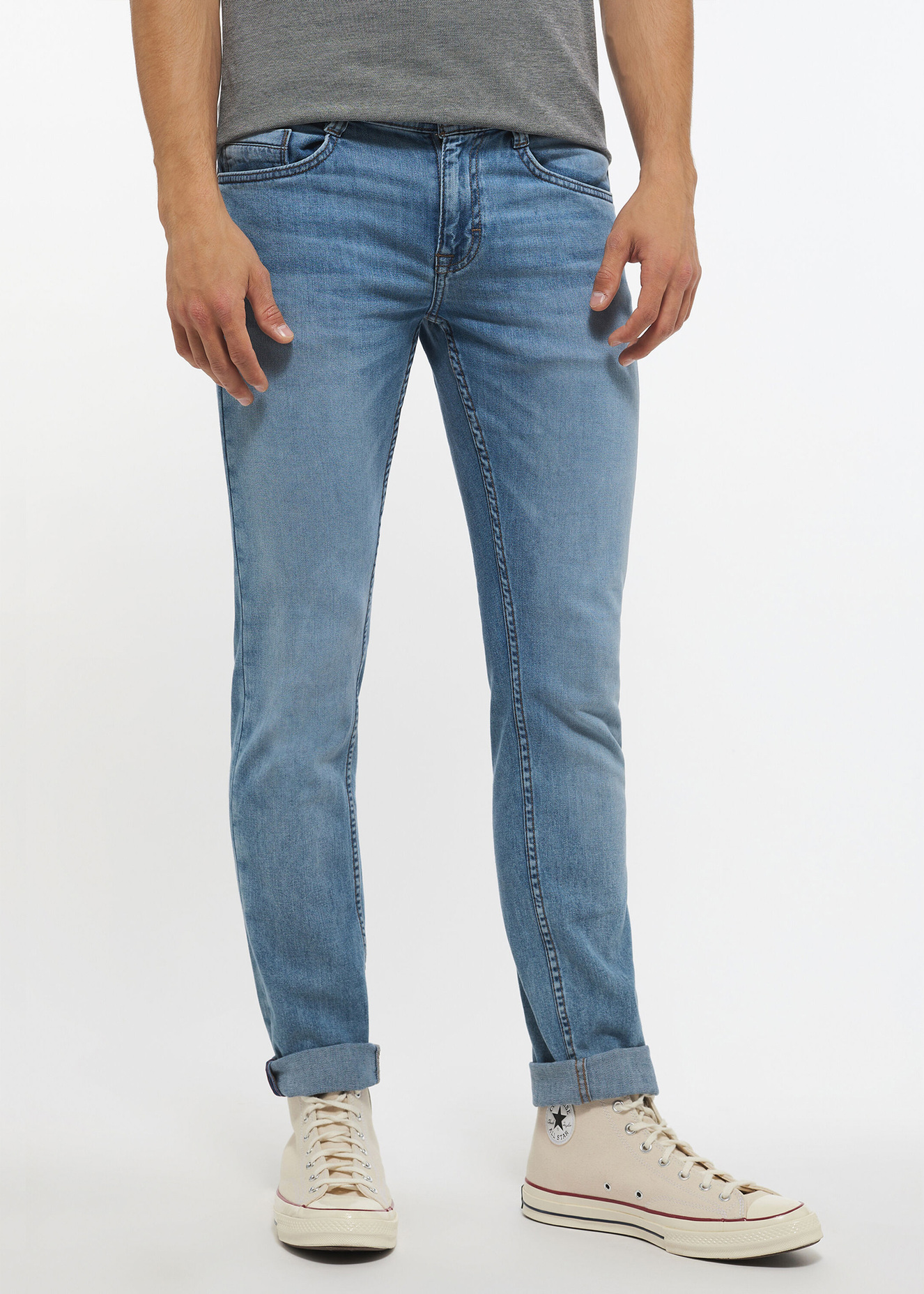 Meskie Spodnie Dzinsowe Mustang Oregon Tapered Denim Blue - 1012181-5000-702