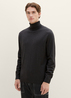 Meski Sweter Tom Tailor Basic Knitted Sweater With A Turtleneck Black Grey Melange - 1038202-10617
