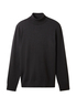 Meski Sweter Tom Tailor Basic Knitted Sweater With A Turtleneck Black Grey Melange - 1038202-10617