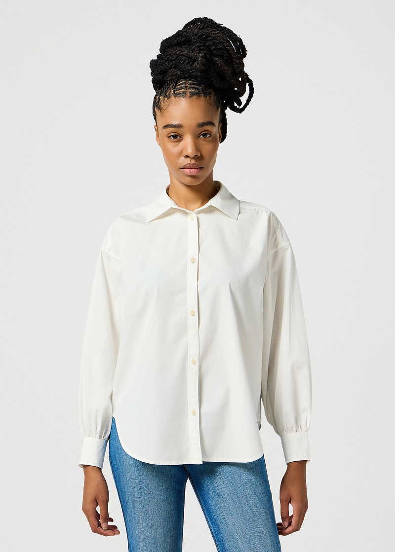 Damska Koszula Materialowa Wrangler Cool Girl Shirt Worn White - 112356731