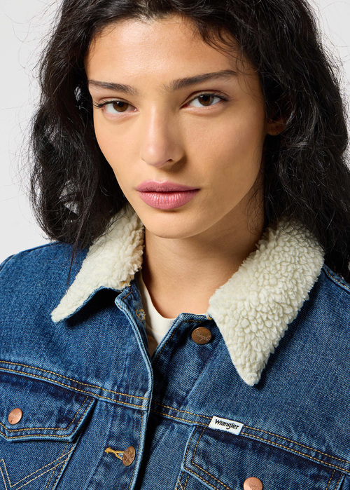 Damska Kurtka Dinsowa Wrangler Heritage Sherpa Jacket Washed - 112355410