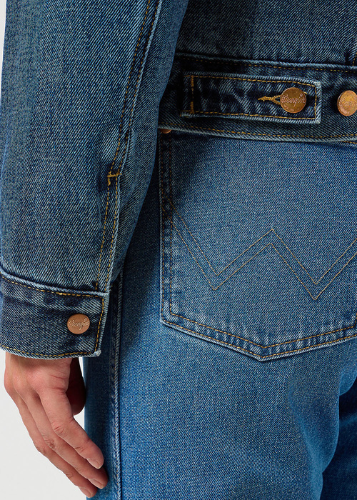 Damska Kurtka Dzinsowa Wrangler Heritage Sherpa Jacket Washed - 112355410