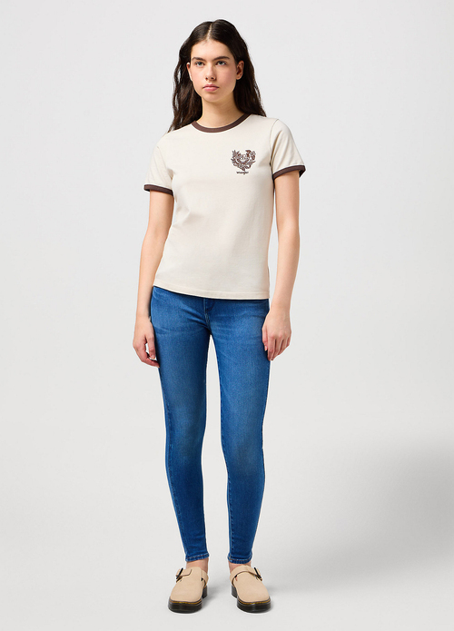 Damskie Spodnie Dzinsowe Wrangler High Skinny Rustic - 112350940