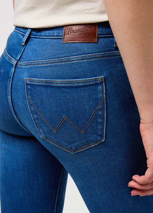 Damskie Spodnie Dzinsowe Wrangler High Skinny Rustic - 112350940