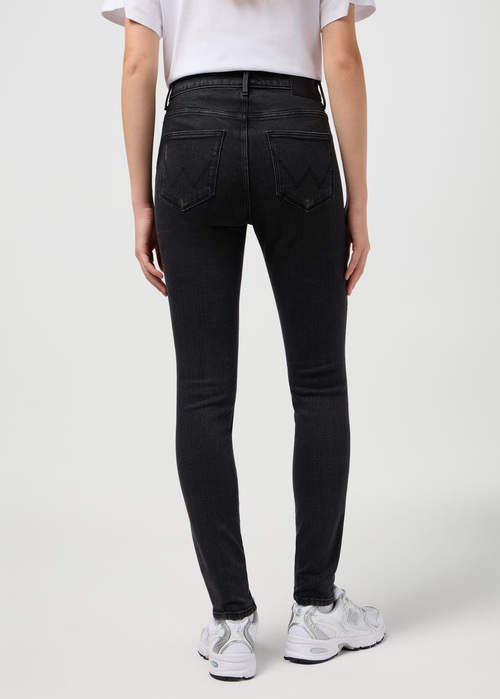 Damskie Spodnie Dinsowe Wrangler High Skinny Black - 112352302