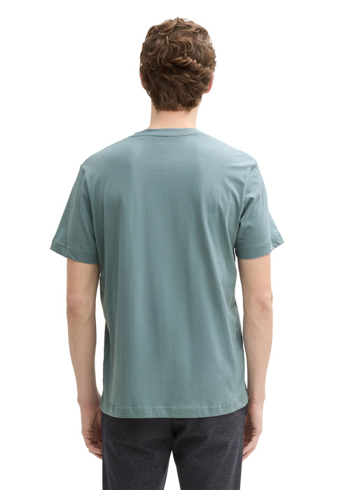 Meski T Shirt Tom Tailor T Shirt With A Print Trooper Green - 1037803-31090