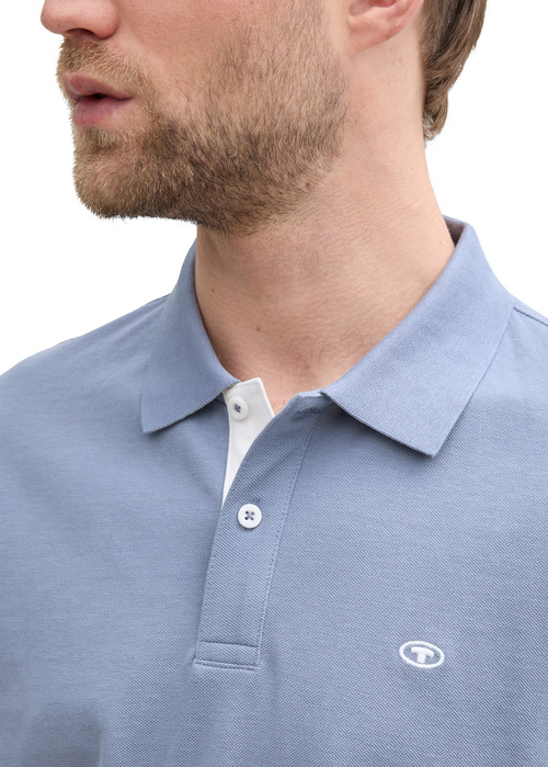 Meska Koszulka Polo Tom Tailor Basic Polo With Contrast Dove Blue - 1031006-37533